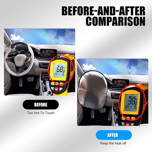 gunhunt 1 Pack Car Steering Wheel UV Reflector, 18.11In x 18.11In Foldable Steering Wheel Heat Insulation Cover, Keep Your Vehicle Cool, Universal...