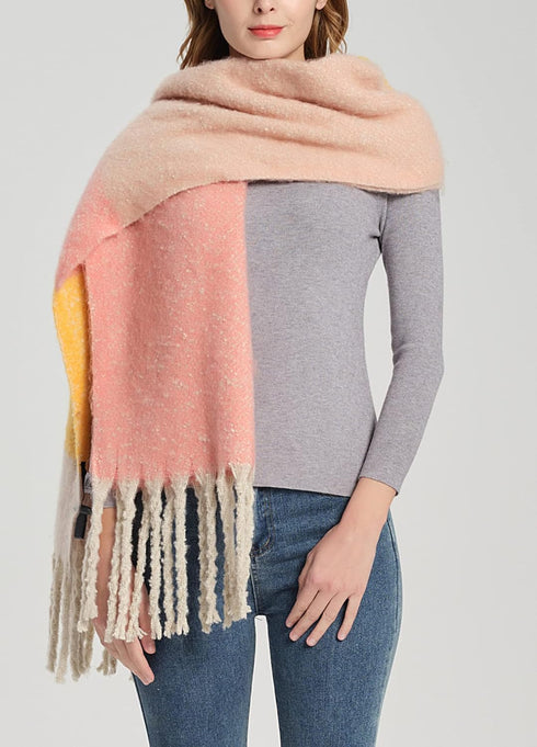 Wander Agio Winter Warm Scarf for Women Long Shawl Large Scarves Cold Weather Thick Blanket Scarfs Color Matching...