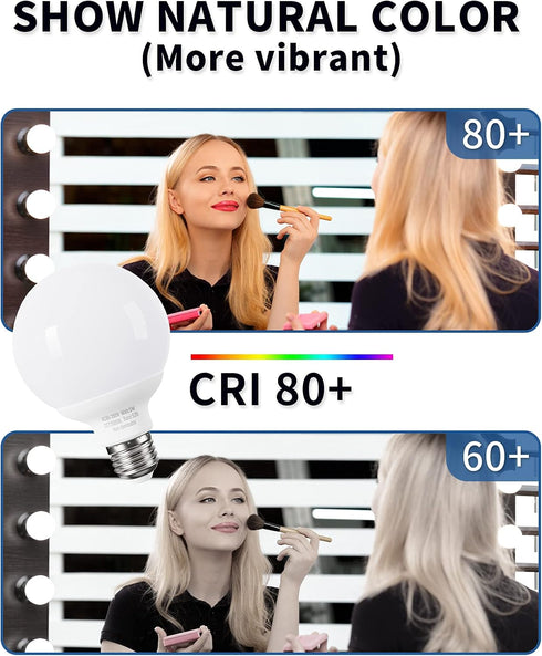 8 Pack Daylight LED Globe Light Bulbs for Bathroom, 120V 60 Watt Eqv., E26 Medium Base, Non-Dimmable Vanity Light Bulbs Round, 5000K Bright G25 LE...