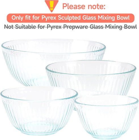 1 Pack Silicone Replacement Lids Only Fit for Pyrex 7404-S 4.5 Quart Sculpted Clear & Sculpted Tinted Glass Mixing Bowls, Extra Large Size Silicon...