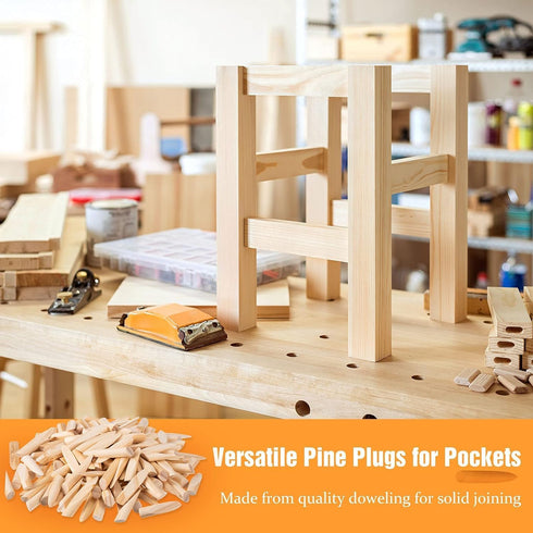 Solid Wood Pocket Hole Plugs and Pocket Hole Screws for Pocket Hole Jig Woodworking Tool ?50 Pack?...