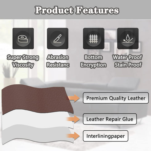 Leather Repair Tape, Leather Repair Patch for Couches Self-Adhesive Couch Patch 3x60 inch Self Adhesive Leather Repair Patch Tape Kit for Furnitur...