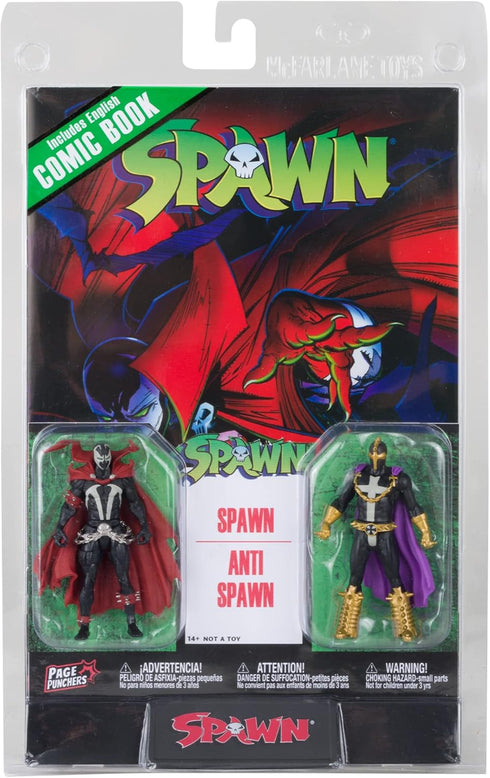 McFarlane Toys - Spawn Page Punchers 2pk Spawn and Anti-Spawn 3in Action Figures with Comic...