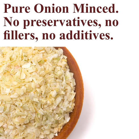 The Spice Way Minced Onion - 8 oz - bulk dehydrated onions flakes more coarse than powder or granules...