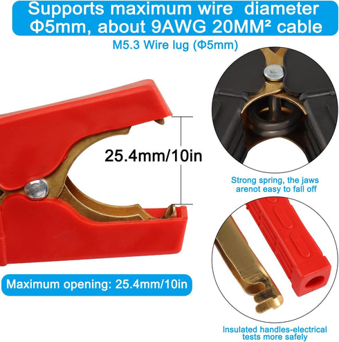 100A-500A Battery Jumper Clamps?Heavy-Duty Insulated Alligator Clips,Battery Crocodile Clamp,Automotive Replacement Booster Cable Clamps,for Car B...