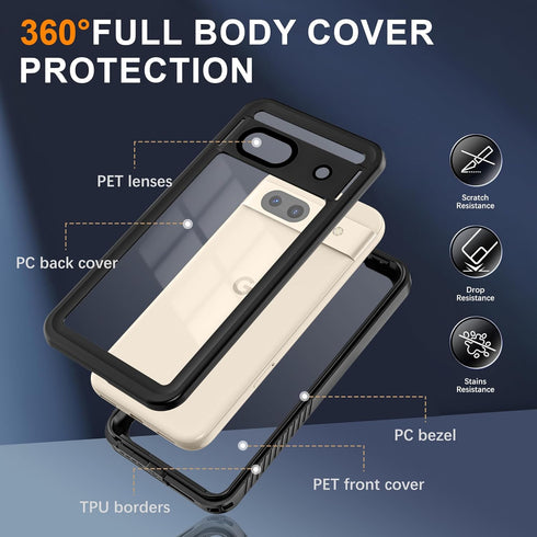 ANTSHARE for Google Pixel 8A Case, Pixel 8A Case Waterproof with Built-in Screen Protector, Full Body Sealed, Heavy Duty Shockproof Dustproof Snow...