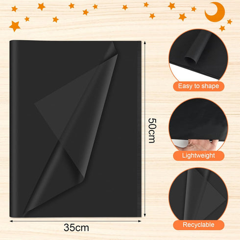 PLULON 60 Sheets Black Tissue Paper Bulks, Gift Wrap Tissue Paper Sheets for Packaging Birthday Gift Wrapping Paper Birthday Wedding Holiday Paper...