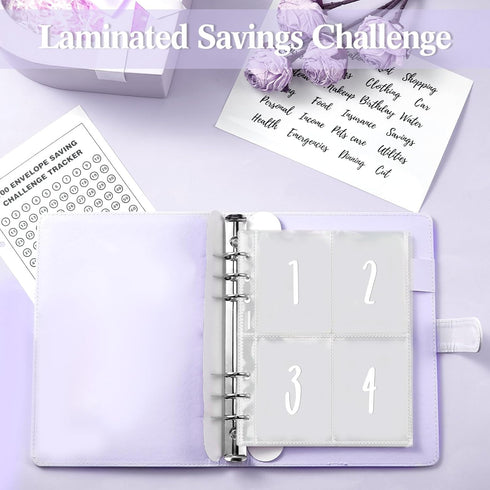 100 Envelope Challenge Binder Kit A5 Money Saving Budget Binder Fun Money Saver Book Organizer with Cash Envelopes Budget Planner to Save 5, 050, ...