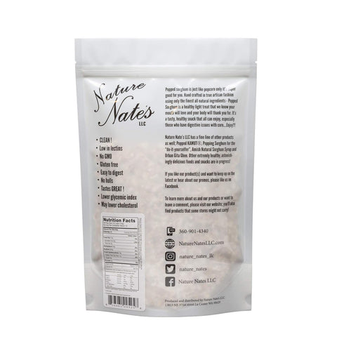 Nature Nate’s Popped Sorghum, Organic Ghee Butter - Organic, Keto & Gluten Free, Healthy Snacks, Better Than Popcorn, Made in USA - 4.3 Ounce...