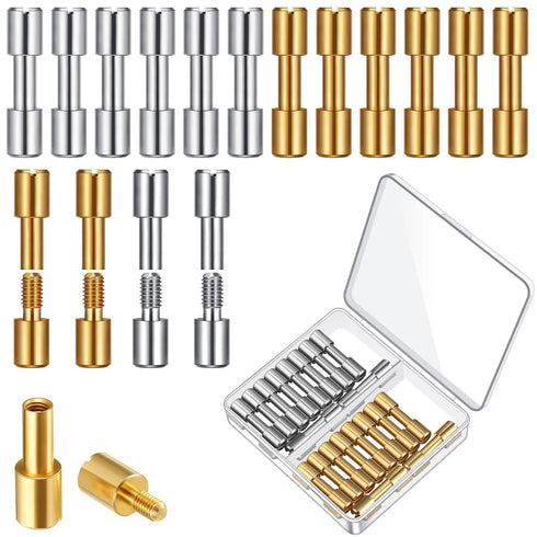 20 Sets Brass Bracket Bolt Fasteners and Stainless Steel Bracket Bolt Fasteners Tactical Lock Rivets Knife Making Supplies Knife Handle Pins Knife...