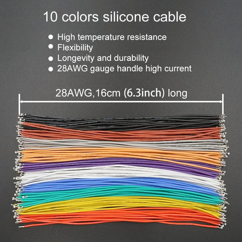 ZH 1.5MM Connectors and 28AWG Pre-Crimped Silicone Cables kit Compatible with JST ZH 1.5 Connector 2/3/4/5/6/7/8/9/10 Pin Housing Adapter Cable wi...