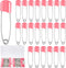 50 Pieces Diaper Pins Safety 2.2 Inch Plastic Head Cloth Diaper Nappy Pins with Locking Closures Stainless Steel with Velvet Bag(Pink)...