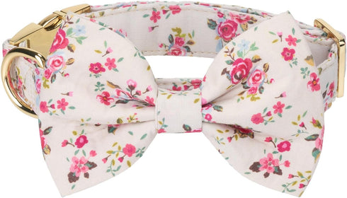 Adjustable Pet Bow Tie and Dog Collar for Small Medium Large Dogs, Puppy Collar with Bowtie, Cute Bow and Dog Collars - Comfortable, Soft, and Dur...