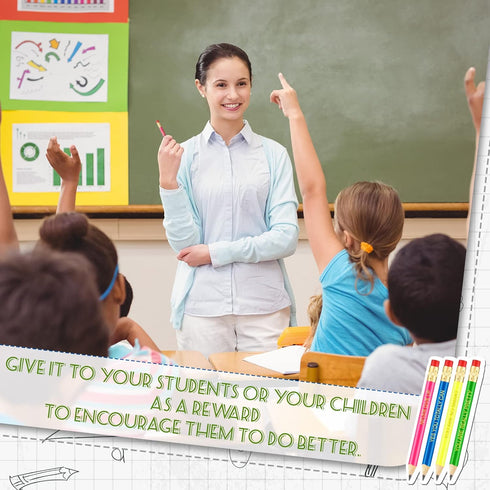 Tinlade 72 Pcs Inspirational Golf Pencils with Erasers for Kids Bulk 4 Colors Quotes Presharpened Neon Mini Pencils Motivational Pencils Half Penc...