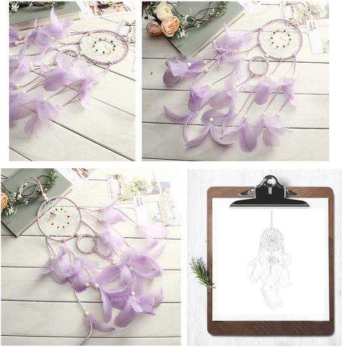 FANDOL DIY Dream Catcher Making Kit, Macrame Dream Catcher Craft Supplies for Kids Bedroom Wall Decor Nursery Baby Room Hanging Wedding Ornaments ...