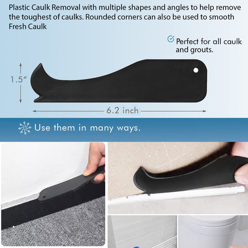 Clear Silicone Sealant + Caulk Gun + Caulking Tool Kit - All-Purpose 100% Silicone Caulk (10 oz Tube), with Dripless Gun, 3-in-1 Scraper/Smoothing...