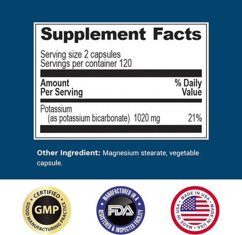 Life Enhancement Potassium Supplement, 1020 mg,120 Servings, 240 caps...