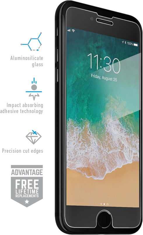BodyGuardz - Pure 2 Glass Screen Protector for Apple iPhone 6/6s/7/8 (NOT Plus) - CASE Friendly...