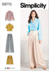 Simplicity Misses' Button Down Shirt, Pants and Shorts Sewing Pattern Kit, Code S9715, Sizes 8-10-12-14-16, Multicolor...