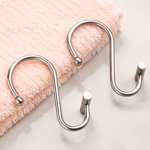 Nickel Shower Curtain Hooks, Rust Proof Shower Curtain Rings for Bathroom, Silver Metal Decorative Shower Curtain Hooks Hangers for Shower Curtain...