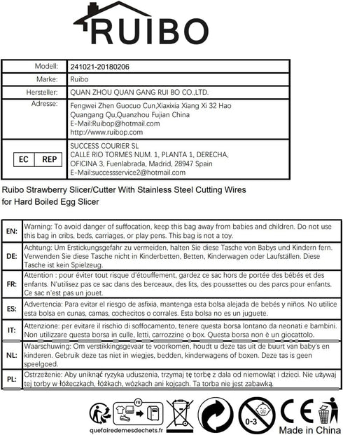 Ruibo Strawberry Slicer/Cutter With Stainless Steel Cutting Wires for Hard Boiled Egg Slicer Multicolour...