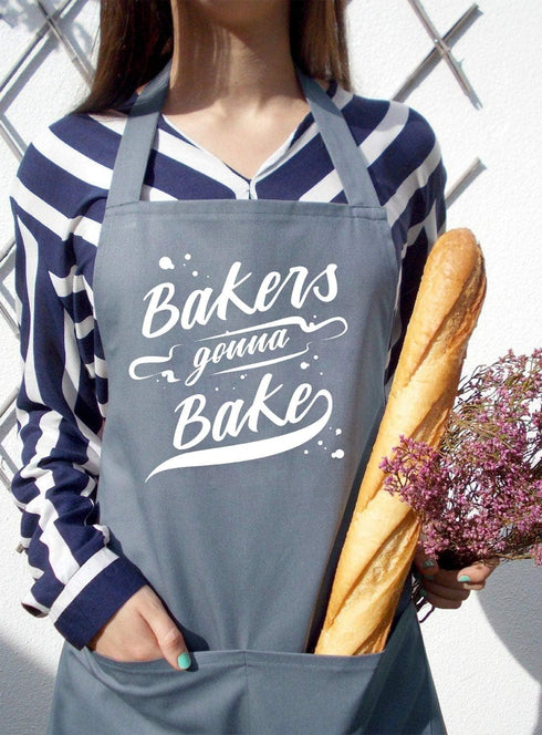 Funny Baking Aprons for Women Men, Cute Baking Gifts for Bakers, Kitchen Cooking Apron with 2 Pockets, Birthday Housewarming Gifts for Mom Wife Hu...
