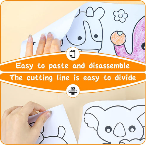 Children's Drawing Roll, Coloring Paper Roll for Kids, Drawing Paper Roll DIY Painting Drawing Paper, Color Filling Paper, Sticky Drawing Art supp...