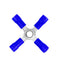 Conext Link 10 Wire Crimp 4 Way X Ring Butt Connector Terminal Vinyl Blue 16-14 awg Gauge GA ?18255?...