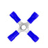 Conext Link 10 Wire Crimp 4 Way X Ring Butt Connector Terminal Vinyl Blue 16-14 awg Gauge GA ?18255?...