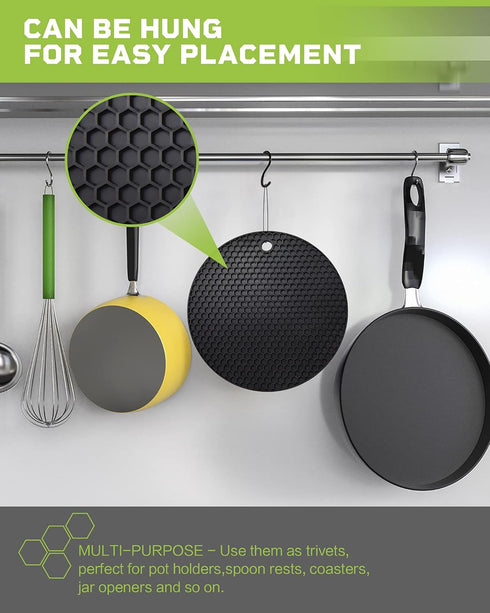 Wapodeai 2pcs Silicone mats for Kitchen Counter,Pot Holders,Silicone mat,Trivet,hot Pads,potholders for Kitchens,trivets for hot pots,Holders,Flex...