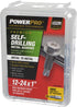 Power Pro Premium Self-Drilling Metal Screws, Zinc Plated Steel, Hex Washer Head Metal to Metal Winged Point Screws, Silver, #12 x 1 inch, Box of ...