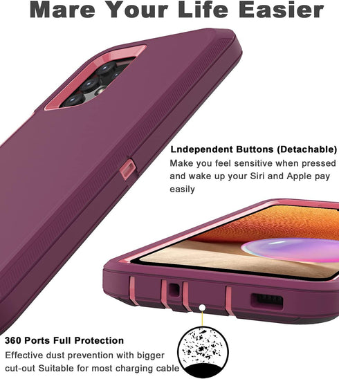 for Samsung Galaxy A32 5G Case,Shockproof Dustproof Case for iPhone Samsung Galaxy A32 5G (Purple)...