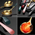 Soup Spoons Stainless Steel 304 Stainless Steel Round Head Spoons Modern Thick Short handle 304 Stainless Spoons Used for Soup, Grain, Dessert, Fr...