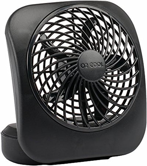 O2COOL Treva 5 Inch Battery Powered Fan Portable Desk Fan 2 Cooling Speeds with Compact Folding & Tilt Design Cubicle Accessories Small Portable (...
