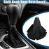 Car Shift Boot Cover Universal Gear Shift Knob Boot Dust Cover Faux Leather Black with Blue Line...