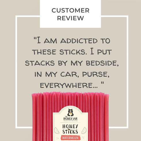 The Honey Jar Watermelon Flavored Honey Sticks - Pure Honey Straws For Tea, Coffee, or a Healthy Treat - One Teaspoon of Flavored Honey Per Stick ...