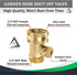 Heavy Duty Brass Shut Off Valve, Garden Connector Attachment with Rubber Washers for Outdoor Lawn and Gardening Hoses, Leak Resistant Threading, 3...