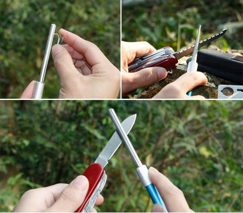 12" Hori Hori Garden Knife with FREE Diamond Sharpening Rod, Stainless Steel Blade with Protective Handguard and Full Tang Handle, Comes with Thic...