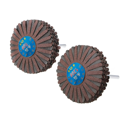 uxcell Abrasive Cloth Flap Wheel Sanding Star Set 1/4-Inch Shank 80 Grit & 120 Grit for Woodworking Root Carving Furniture Polishing...
