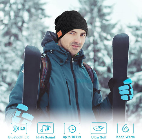 Stocking Stuffers Bluetooth Hat for Men Bluetooth Beanie Hat Gifts for Men Women Fit for Fishing Running Skating Winter Outdoor Sports fit for Men...