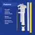 PLBD94005 EvertechPRO Anti-Siphon Ballcock Valve For Toilet, Durable Universal Fit Toilet Parts Inside Tank Kit, Easy Installation, Toilet Repair ...
