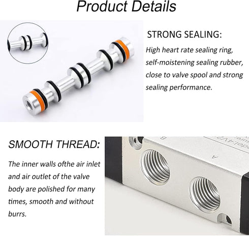AOMAG Pneumatic 1/4" PT Solenoid Valve 4V210-08 DC 24V Single Coil Pilot-Operated Electric 2 Position 5 Way Connection Type...
