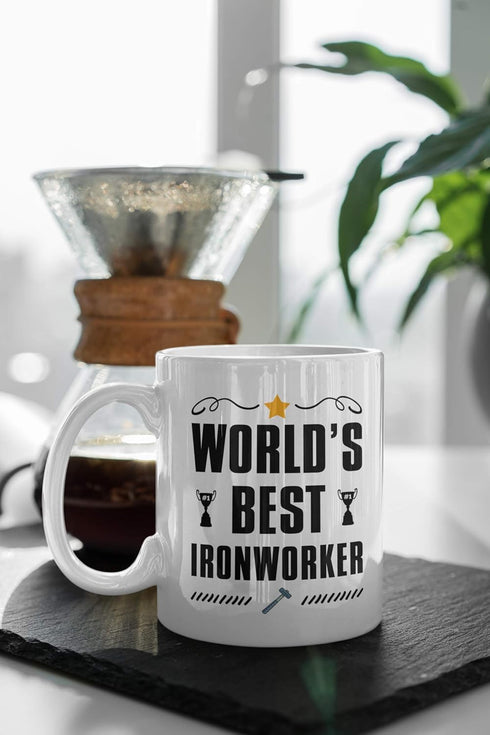 Ironworker Gifts. World's Best Iron Worker 11 Ounce Coffee Mug. Cup Gift Idea for Co-Worker....