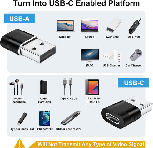 USB to USBC-C Adapter(6 Pack),USB to USB C Adapter,USB A to USB C Adapter,USB C Female to USB Male Adapter,USB Charger USB C Cable Connector for i...