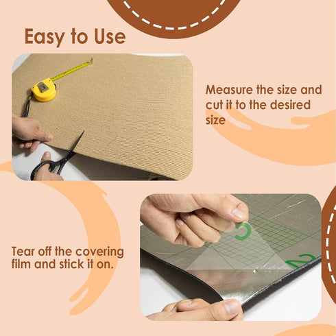 Trimmable Self-Adhesive Cat Scratch Carpet Mat 11.8."x11.8(5 Pack), Cat Scratch Furniture Protector, Replacement for Cat Tree Shelf Shelves Cat Sc...