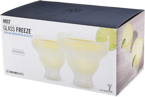 Host Glass Freeze Insulated Gel Chiller Double Wall Frozen Cocktail, Set of 2 Cups...