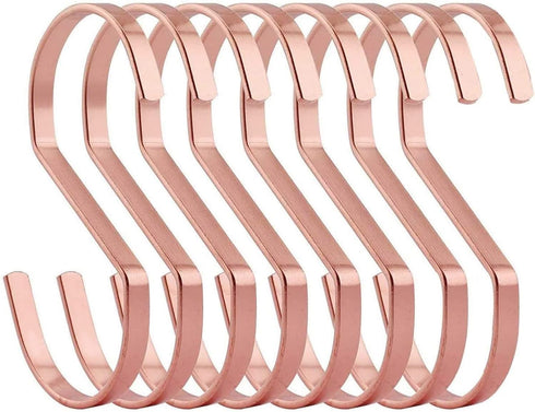 16-Pack 4 Inch Flat S Shape Hooks Heavy-Duty Chrome Finish Hanging S Hooks for Kitchenware, Pots, Utensils, Plants, Towels, Gardening Tools, Cloth...