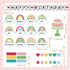 65 Pcs Birthday Bulletin Board Set Rainbow Classroom Happy Boho Birthday Chart Cutouts Decorations Decor Board for Classroom Home Calendar Bulleti...