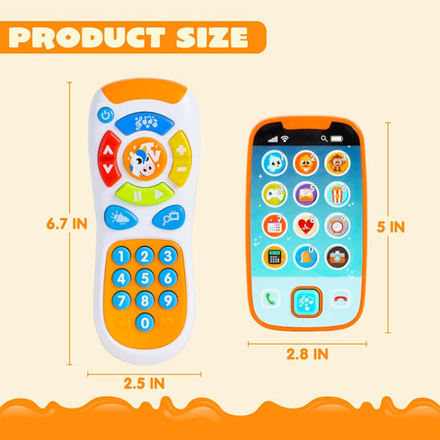JOYIN Smartphone Toys for Baby, Remote Control Baby Phone with Music, Baby Learning Toy, Christmas Birthday Gifts for Baby, Infants, Kids, Boys an...