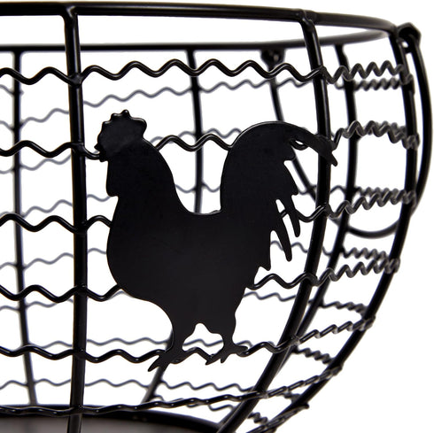 Juvale Wire Egg Basket Countertop Organizer - 8.2 x 8.2 x 4.9 in Black Iron - Rustic Farmhouse Style Countertop Egg Holder - Iron Construction...